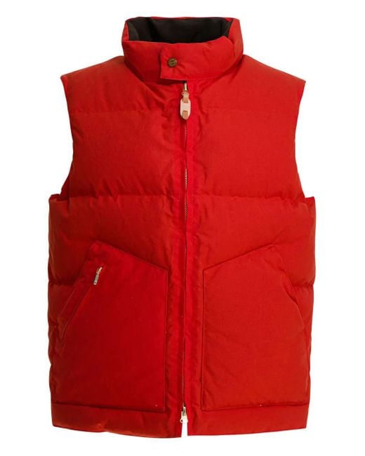 Ceccarelli Red Quilted Padded Gilet for men