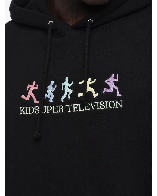 Kidsuper Black Embroidered-Logo Hoodie for men