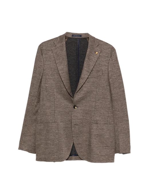 Latorre Brown Patch-Pocket Blazer for men