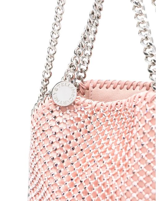 Stella McCartney Pink Mini Falabella Crystal-Embellished Tote Bag