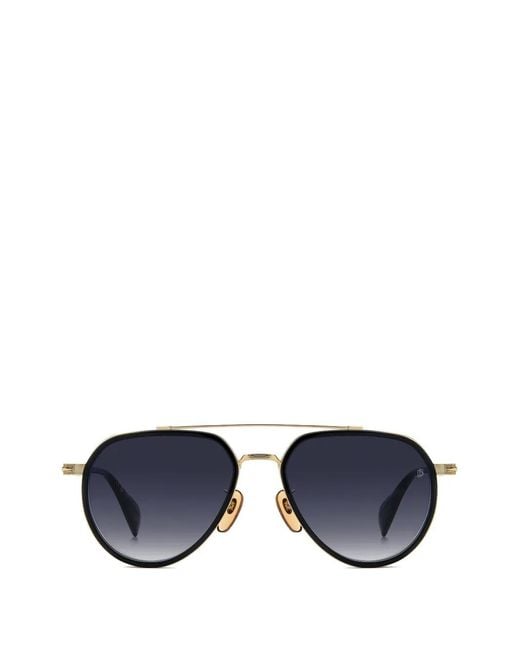 David Beckham Blue Pilot-Frame Sunglasses