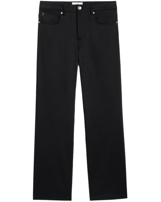 AMI Blue Mid-rise Straight-leg Trousers for men