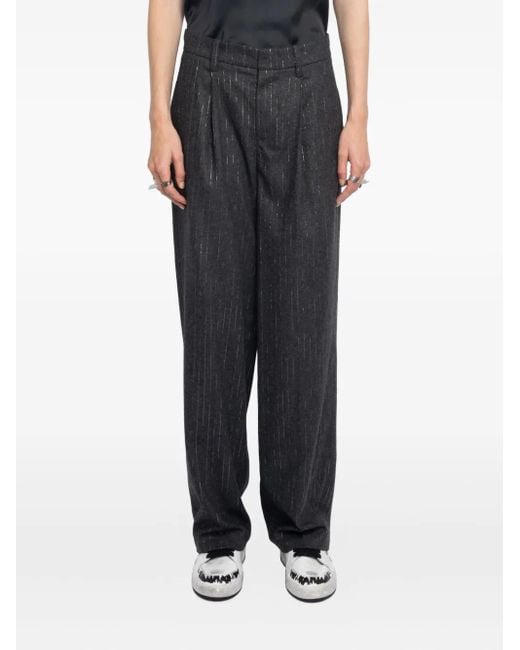 Zadig & Voltaire ストライプ プリーツパンツ Gray