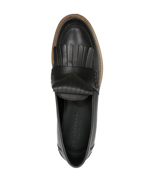 Scarosso Black Bridget Leather Loafers