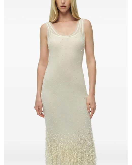 Jonathan Simkhai White Irisa Sequin-Embellished Midi Dress