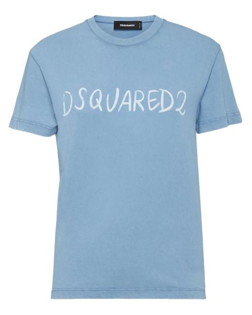 DSquared² Blue Cotton T-Shirt