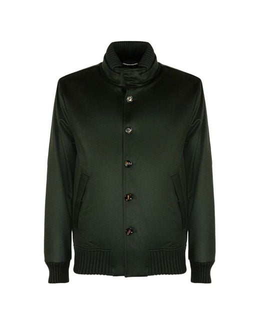 KIRED Green Cashmere Bomber Jacket for men