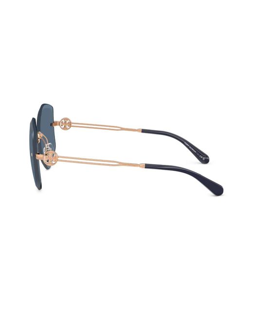 Tory Burch Blue Geometric-Frame Sunglasses