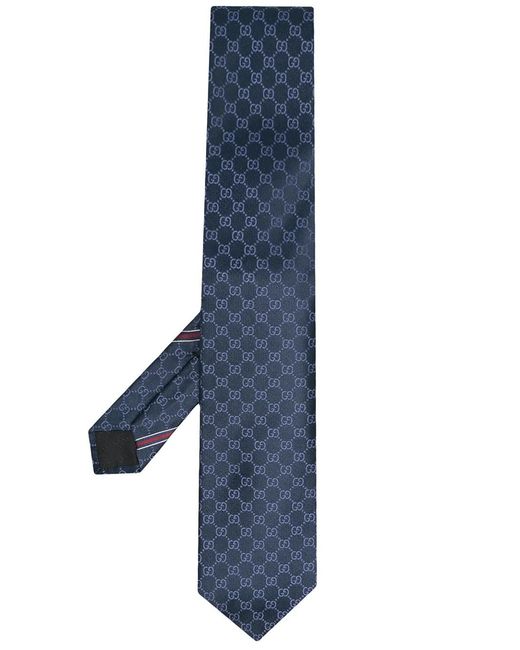 Gucci Blue Double G Motif Tie for men