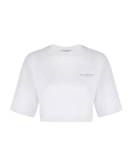 Philosophy Di Lorenzo Serafini White Printed Cotton T-Shirt