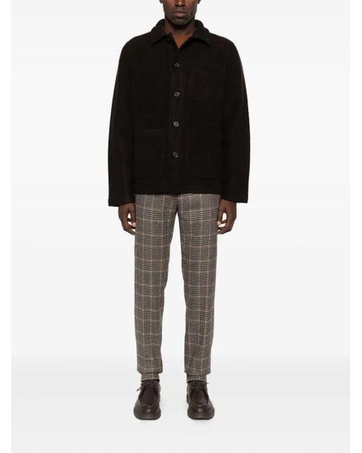 Karl Lagerfeld Gray Checked Wool Trousers for men