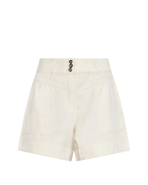 Self-Portrait White High-Waisted Shorts