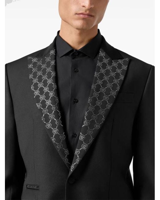 Philipp Plein Sakko Mit Monogrammmuster in Black für Herren