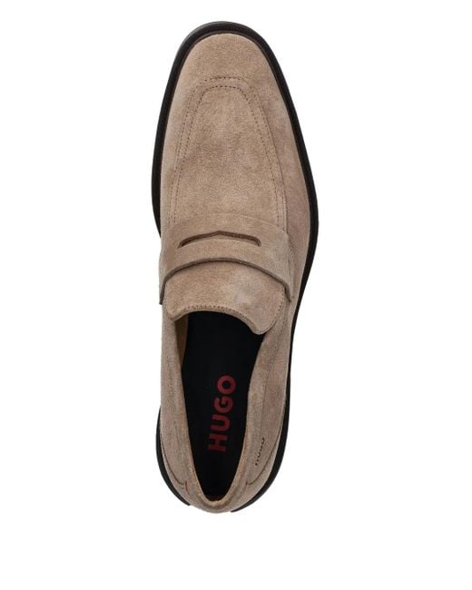 HUGO Brown Suede Loafers for men