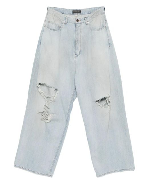 Balenciaga Jeans Met Gescheurd Detail in het Blue voor heren