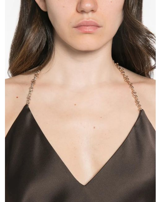 Sportmax Black Spxpiombo V-Neck Chain-Strap Top
