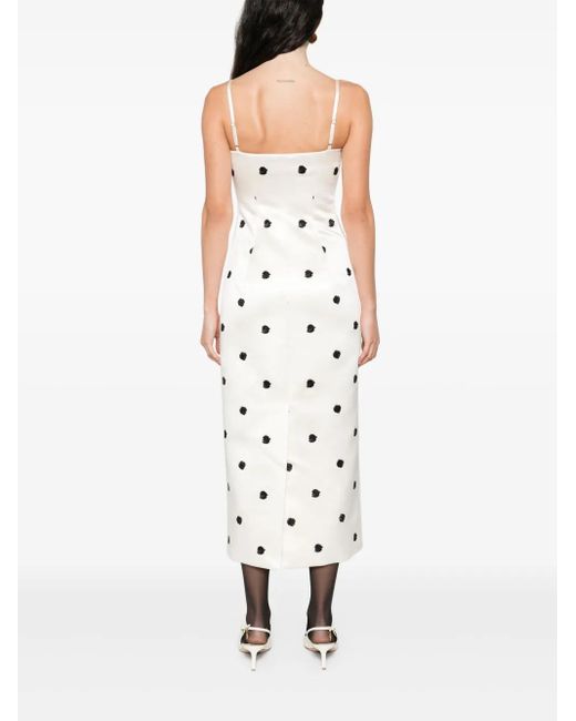 Markgong White Polka Dot-Print Dress