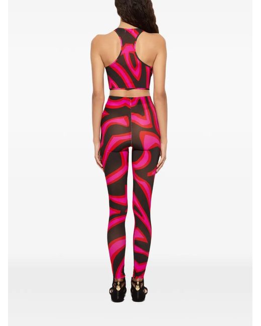 Emilio Pucci Red Labirinto-Print Leggings
