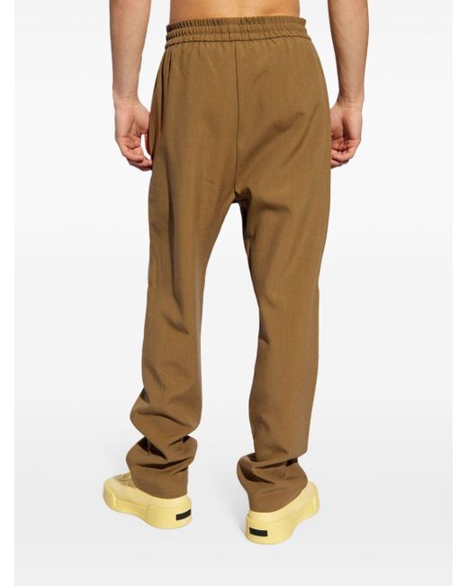 Fear Of God Brown Logo-patch Wool Trousers for men