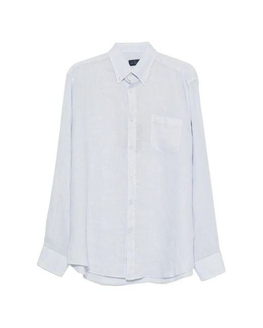 Paul & Shark White Button-Down Collar Chest-Pocket Shirt for men