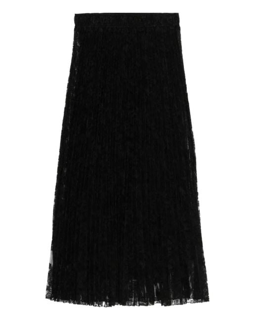 Ermanno Scervino Black Lace Midi Skirt