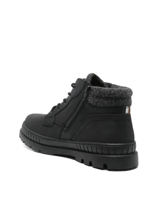 Bugatti Black Lace-Up Booties for men