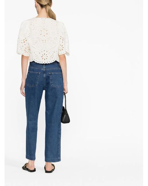 Jeans Dritti Crop di A.P.C. in Blue