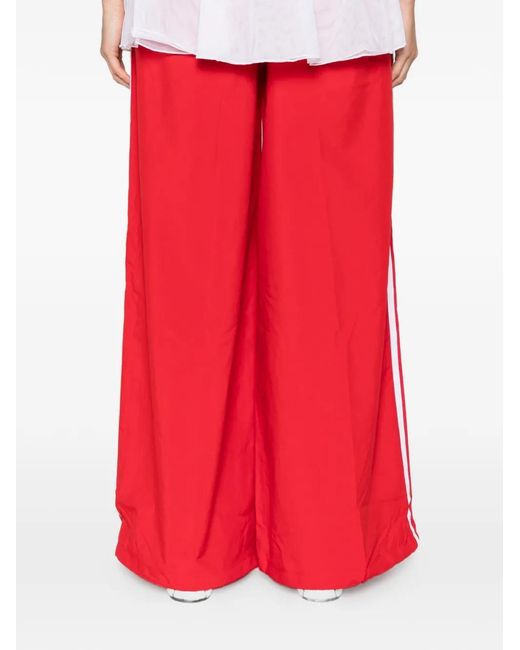 Adidas Red Pantalon Rayé À Design Superposé