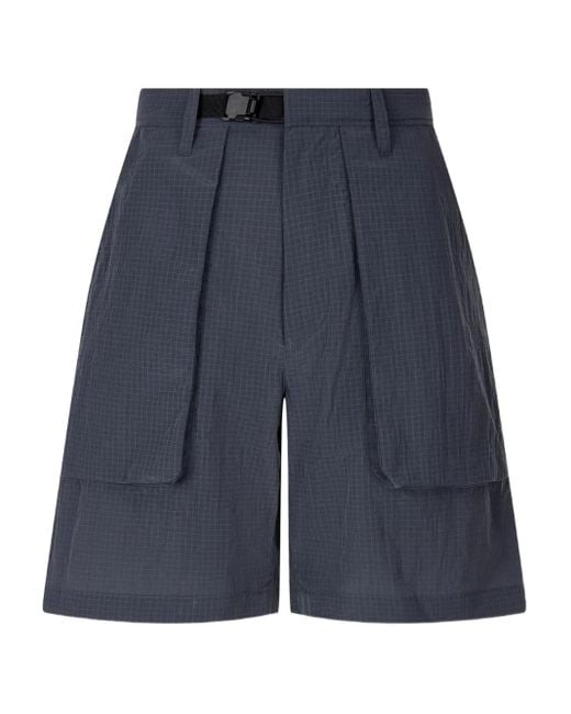 Studio Tomboy X グリッドパターン カーゴショーツ Blue