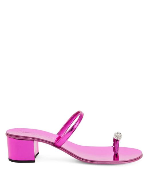Giuseppe Zanotti Pink Ring 40mm Leather Sandals