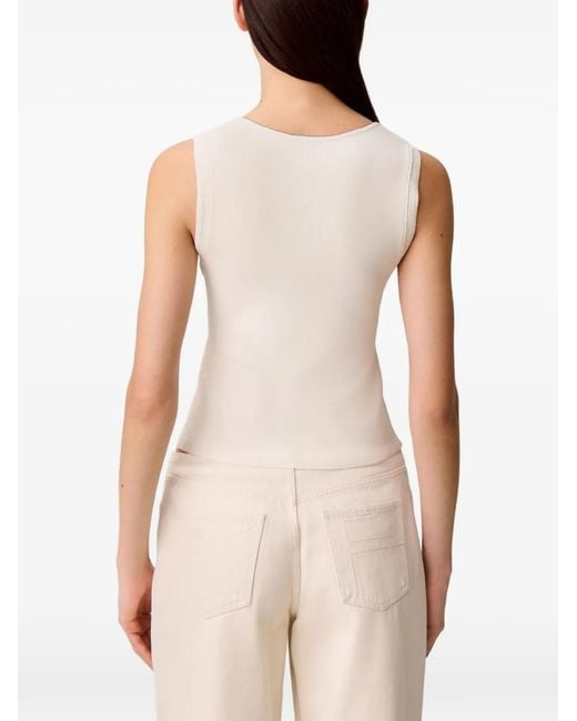 Claudie Pierlot White Round Neck Knitted Top