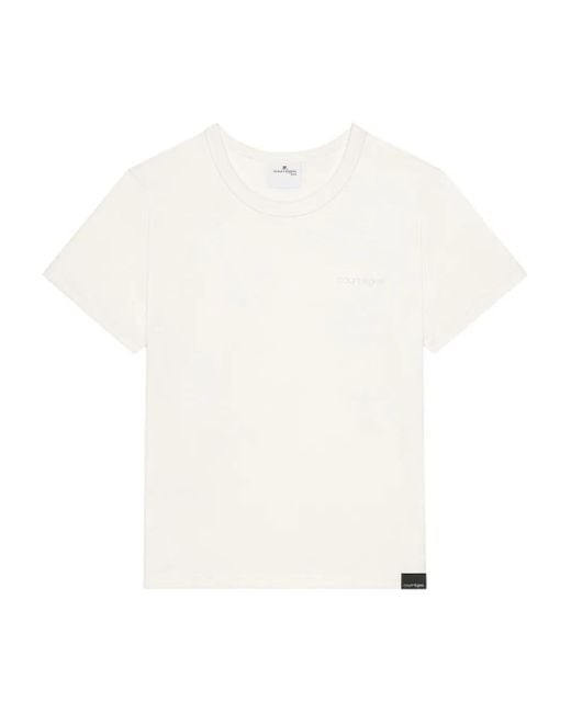 Courreges White Embroidered Tee Clothing