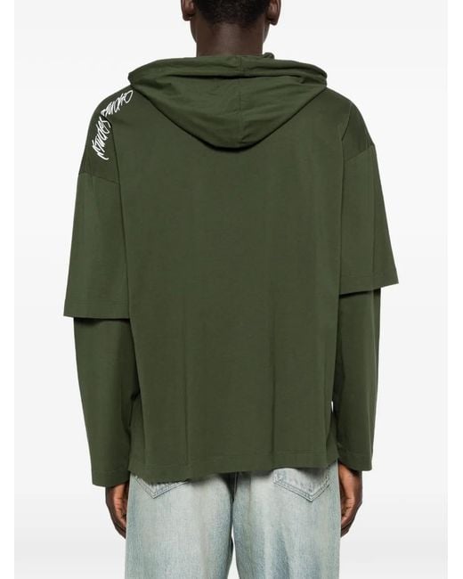 Etudes Studio Green Hooded Layered T-Shirt