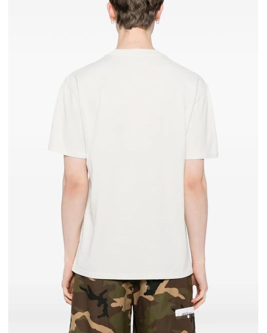 Melt White Eagle-Print T-Shirt for men