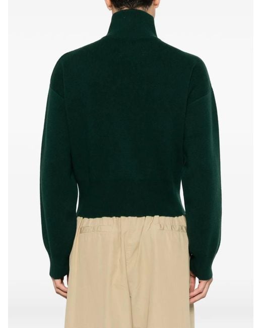 Extreme Cashmere Green Zip-Up Cashmere Sweater