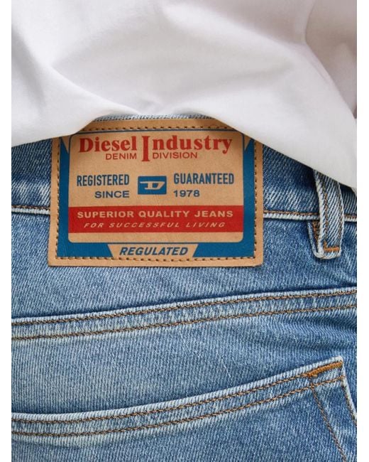 DIESEL Blue Light-wash Cotton Jeans for men