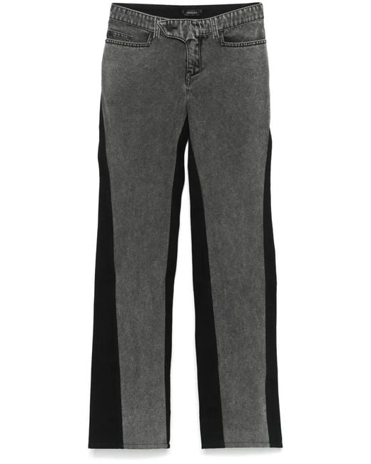 Vaqueros Rectos Bicolor Mugler de color Gray