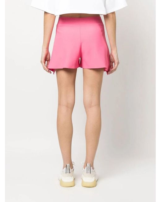 Stella McCartney Pink Mid-Rise Knitted Track Shorts