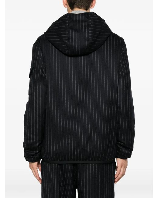 Moncler Black Ceze Pinstripe-Pattern Jacket for men
