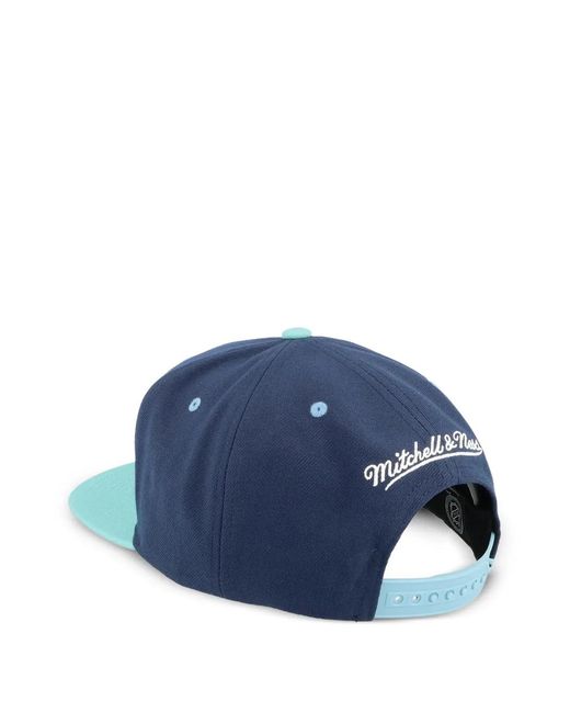 Mitchell & Ness Blue Transcript Snapback Cap for men
