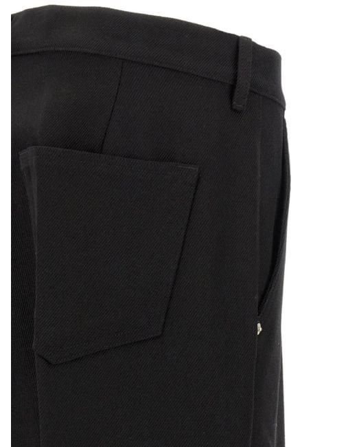 Rick Owens Black Joris Drop-Crotch Trousers for men