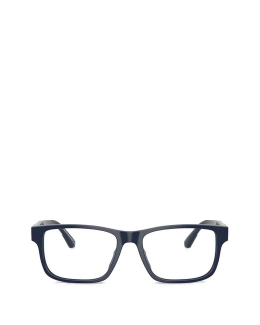 Emporio Armani Black Rectangle-Frame Glasses for men