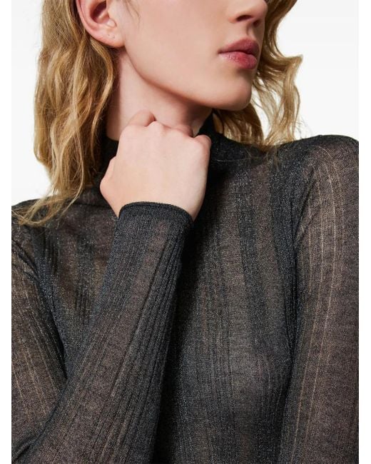 Twinset Geribbelde Trui in het Black