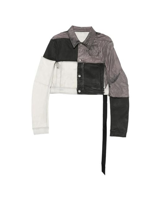 Rick Owens Gray Veste Crop Little Joe À Design Patchwork for men