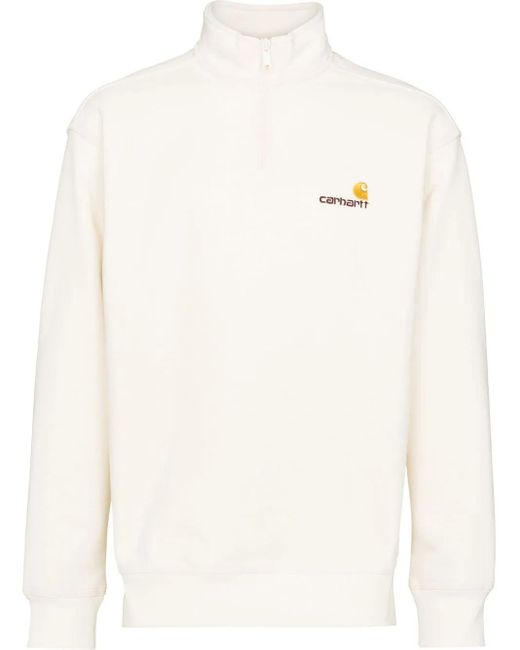 Carhartt Natural Logo-Embroidered Half-Zip Sweatshirt for men