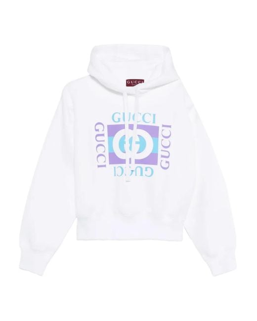 Gucci Hoodie Met Logoprint in het White