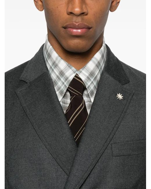 Manuel Ritz Black Double-Breasted Button Jacket for men