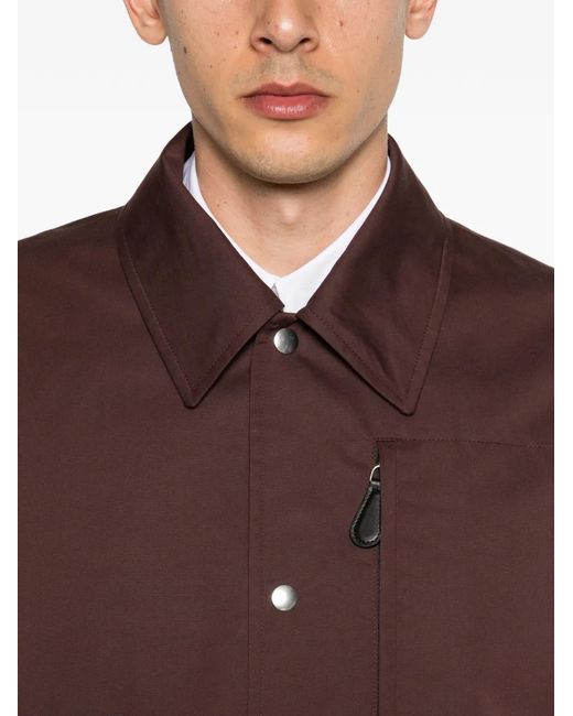 Jil Sander Brown Press-Stud Jacket for men