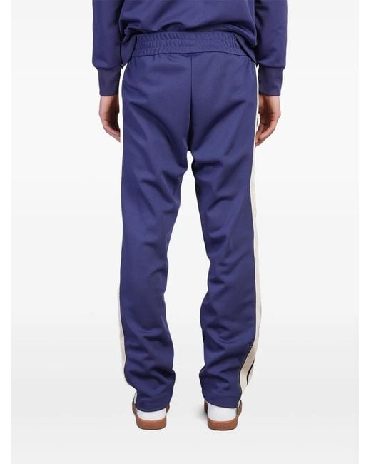 Palm Angels Blue Logo-Embroidered Track Pants for men