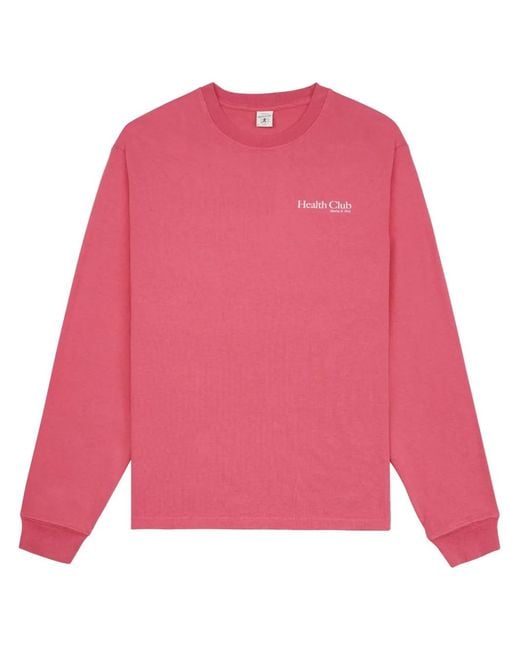 Sporty & Rich Pink Health Club Logo-Print Sweatshirt